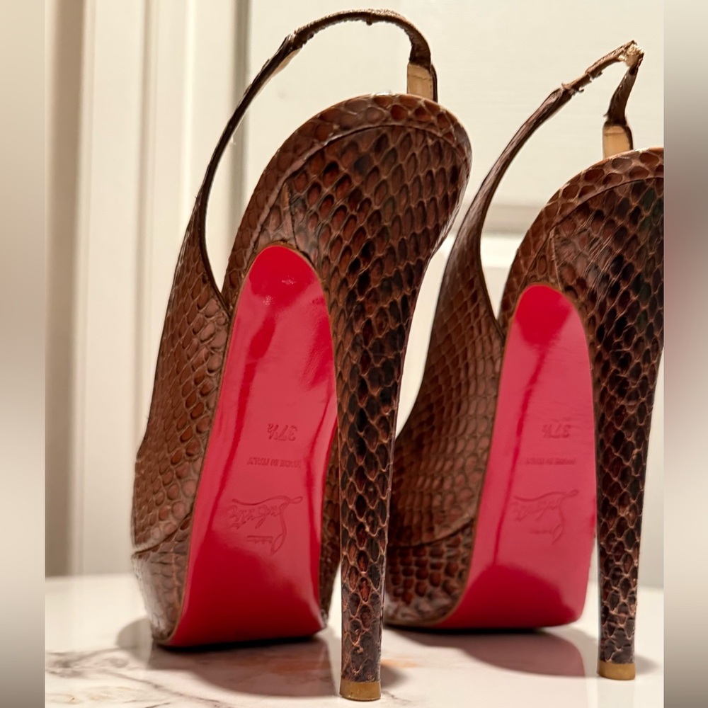 Christian Louboutin Python Slingback Sandals - image 6